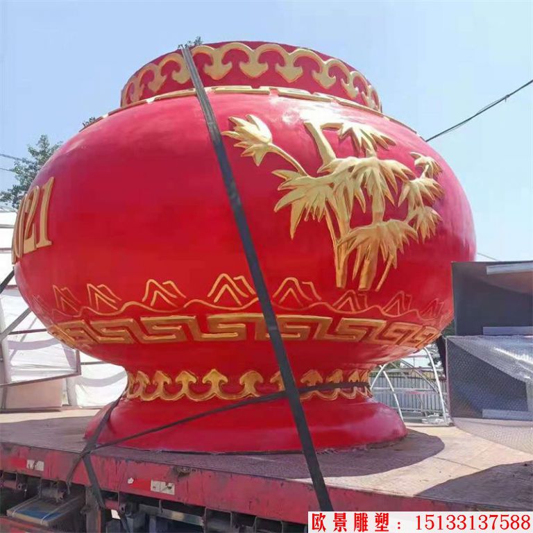 玻璃钢花篮雕塑,仿天安门花篮,花卉绢花花篮3